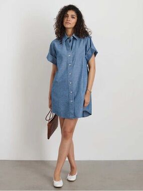 alex mill denim dress Alex Mill Marissa Shirtdress In Daikanyama Wash